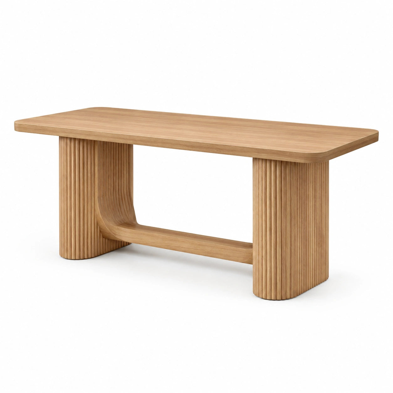 Tavolo da pranzo in legno massello rovere chiaro 200x100x75 cm