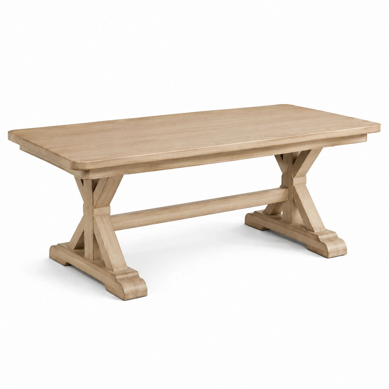Tavolo da pranzo rettangolare in legno e pietra beige 180x90x75 cm