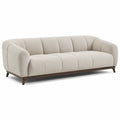 Divano a 3 posti in tessuto boucl¨¦ beige con struttura in legno