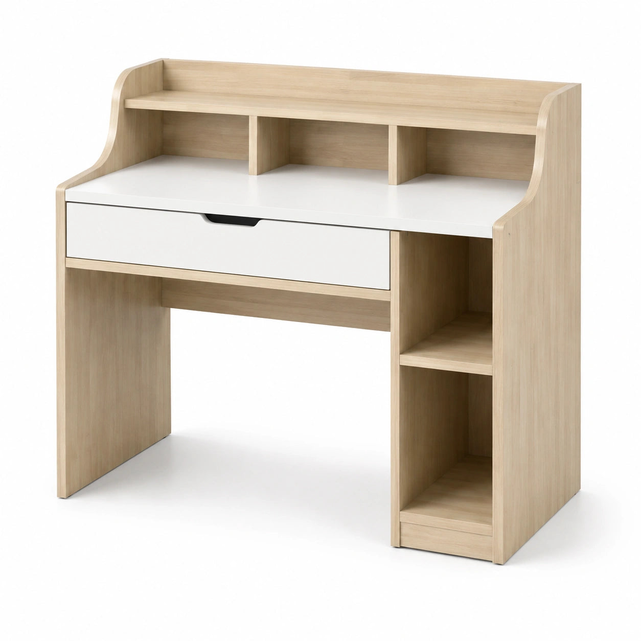 Scrivania in legno e MDF con scaffali e cassetto 120x60x75 cm