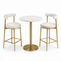 Set tavolo e sgabelli da bar in metallo e MDF grigio