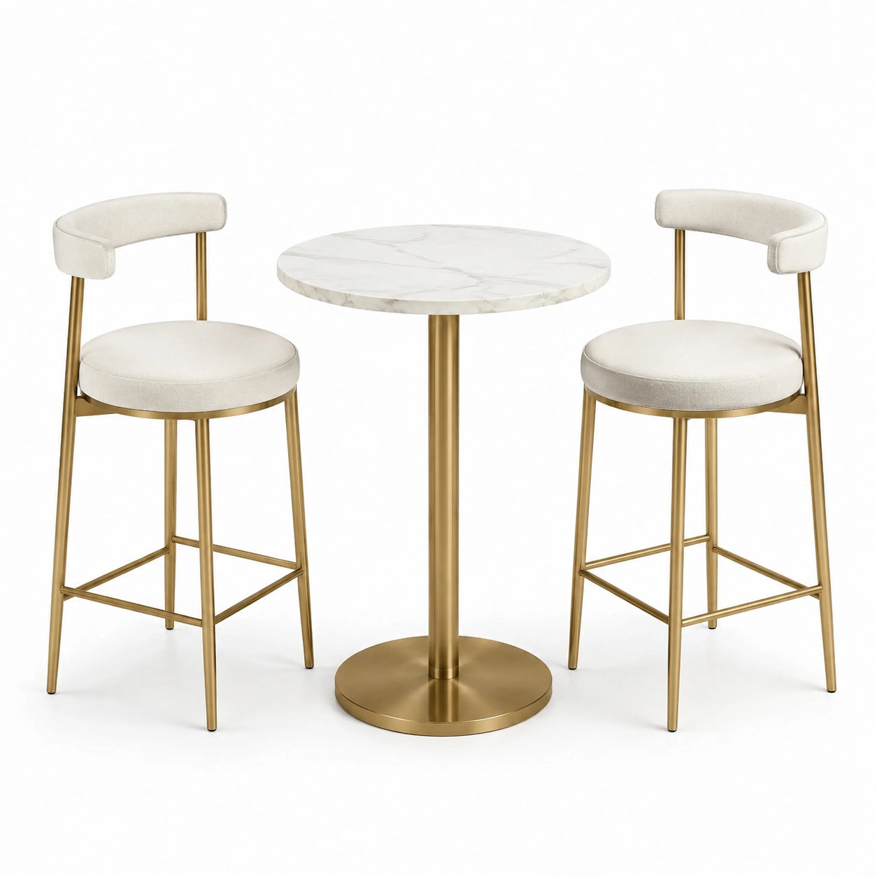 Set tavolo e sgabelli da bar in metallo e MDF grigio